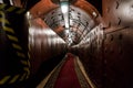 Moscow, Russia - October 25, 2017: Tunnel at Bunker-42, anti-nuclear underground facility built in 1956 as command post