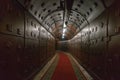 Moscow, Russia - October 25, 2017: Tunnel at Bunker-42, anti-nuclear underground facility built in 1956 as command post Royalty Free Stock Photo