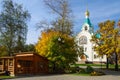 Moscow, Russia - Oktober, 2019: The Church Svyatitelya Iova, Patriarch of Moscow and all Russia in Kuntsevo