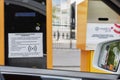 Moscow, Russia, 15/05/2020: parking meter on the street. Close-up. Paid parking