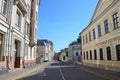 Moscow, Russia, August, 12, 2018. People in Yakovoapostolsky lane in August in Moscow in summer