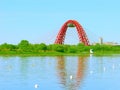Picturesque bridge, Rowing channel Krylatskoe, Moscow, Russia