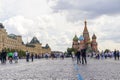 Moscow, Russia - 07.30.2023 - Red square, GUM building and Saint Basil cathedral. Landmarks Royalty Free Stock Photo