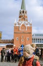 Moscow. Russia. The Red Square. Kremlin. Spasskaya Tower. Russian Federation Royalty Free Stock Photo