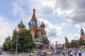 Moscow, Russia - 07.30.2023 - Red square, Saint Basil cathedral, monument to Minin and Pozharsky. Landmark Royalty Free Stock Photo