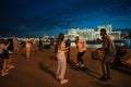 Russian girls and foreign black boys maybe students in Moscow in Gorky Park