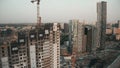 MOSCOW, RUSSIA - SEPTEMBER 27, 2020. Aerial shot of the Headliner upper class residential complex construction site