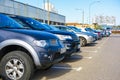 Cars on the intercept parking near metro station Annino in Moscow Royalty Free Stock Photo