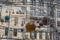 MOSCOW, RUSSIA - SEPTEMBER 10, 2017: celebration of 870th birthday of Moscow. Model of Solar system in Tverskaya street