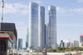 Moscow City. business Center. View from the embankment on a sunny day