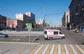 Moscow, Russia - September 22.2015. Crossing the street Novy Arbat and Novinsky Boulevard