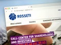 Homepage of Rosseti. Royalty Free Stock Photo