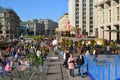 Moscow, Russia - September 23. 2017. Golden Autumn - festival on Manezhnaya Square Royalty Free Stock Photo