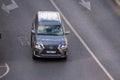 Moscow, Russia - September 27, 2022: Gray Japanese SUV Lexus LX driving down the road J200 Toyota Land Cruiser 200 LX570 500d Royalty Free Stock Photo
