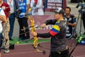 Moscow, Russia, September 06, 2019. MOSCOW HYUNDAI ARCHERY WORLD CUP, men from different countries compete in archery