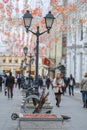 Pedestrians on the Moscow street Kuznetsky most Royalty Free Stock Photo