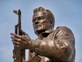 MOSCOW,RUSSIA/SEPTEMBER 20,2017: Monument to the designer Mikhail Kalashnikov, the creator of the Kalashnikov assault rifle Royalty Free Stock Photo