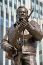 MOSCOW,RUSSIA/SEPTEMBER 20,2017: Monument to the designer Mikhail Kalashnikov, the creator of the Kalashnikov assault rifle Royalty Free Stock Photo