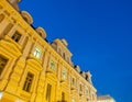 Night twilight light scene at Arbat walking street in Moscow, Russia