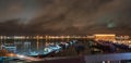 Moscow, Russia - September 23, 2016: Night view of the airfield at Sheremetyevo Airport Royalty Free Stock Photo