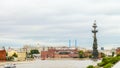 Panorama of the Moscow River with a view of the monument to Peter the Great