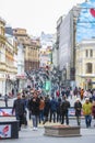 Pedestrians on the Moscow street Kuznetsky most Royalty Free Stock Photo