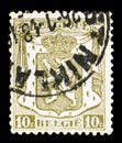 Postage stamp printed in Belgium shows Small coat of arms, serie, circa 1936 Royalty Free Stock Photo
