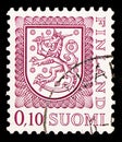 Postage stamp printed in Finland shows Coat of Arms Type 1975, Second serie, circa 1980