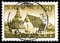 Postage stamp printed in Finland shows Lammi Church, serie, circa 1957