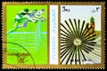 Postage stamp printed in Fujairah shows Munich 1972; Theatine Church, History of the Olympic Games: Posters serie, circa 1972
