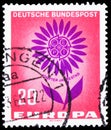 Postage stamp printed in Germany shows Flower, Europa (C.E.P.T.) serie, circa 1964 Royalty Free Stock Photo