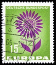 Postage stamp printed in Germany shows Flower, Europa (C.E.P.T.) serie, circa 1964 Royalty Free Stock Photo