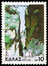 Postage stamp printed in Greece shows The Samaria Gorge, Crete, New Daily Stamps serie, circa 1979