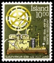 Postage stamp printed in Iceland shows Telephone, serie, circa 1986