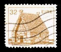 Postage stamp printed in Ireland shows Oratorium (6th Cty.) Saint MacDara Island, Irish Architecture Definitives