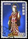 Postage stamp printed in Japan shows Goddess Kissho, Fauna, Flora and Cultural Heritage serie, circa 1975