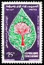 Postage stamp printed in Tunisia shows 5th World Forests Congress in Seattle, serie, circa 1960