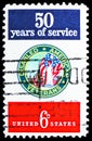 Postage stamp printed in United States shows Disabled American Veterans Emblem, Disabled American Veterans and Servicemen Issue Royalty Free Stock Photo
