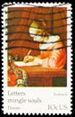 `lady Writing Letter,` by Gerard Terborch, 1654, U.P.U. Universal Postal Union, Centenary serie, circa 1974