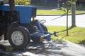 Moscow\Russia, September 3, 2020\Road washing on a city street Royalty Free Stock Photo