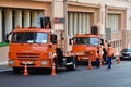 Moscow, Russia, September, 01, 2018. Road works in Podkolokolny lane in Moscow