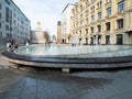 Ruble Fountain on Birzhevaya Square in Moscow city