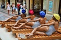 Mannequins sunbathing in GUM - Funny Pictures from Russia