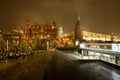 Moscow, Russia. Shopping Center Okhotny Ryad, On Background Stat