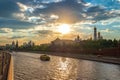 Moscow Russia sunset city skyline Royalty Free Stock Photo