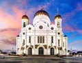 Moscow, Russia - Sunset view of Cathedral of Christ the Savior Royalty Free Stock Photo