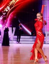 Moscow, Russia, the 3th of december 2017 , dancing of men and women in the World Trade Center chamber hall on MoscowBall2017 event