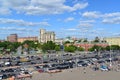 MOSCOW, RUSSIA - 26.06.2015. Top view on Sadovoye Koltso - one of most important and major roads in city. Royalty Free Stock Photo