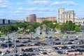 MOSCOW, RUSSIA - 26.06.2015. Top view on Sadovoye Koltso - one of most important and major roads in city. Royalty Free Stock Photo