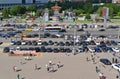 MOSCOW, RUSSIA - 26.06.2015. Top view on Sadovoye Koltso - one of most important and major roads in city. Royalty Free Stock Photo